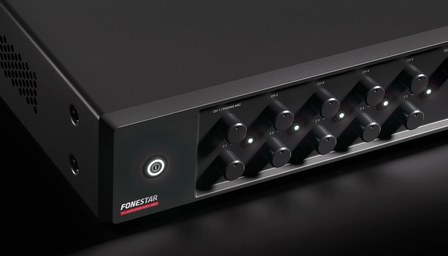 FONESTAR MAX-480Z 480W 5-Zone PA multi-zone amplifier FONESTAR