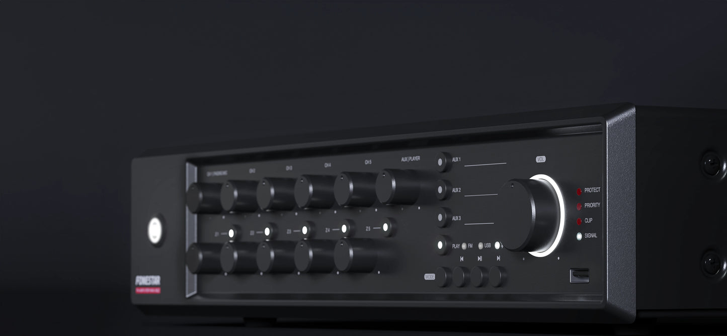 FONESTAR MAX-600Z 600W 5-Zone PA multi-zone amplifier FONESTAR