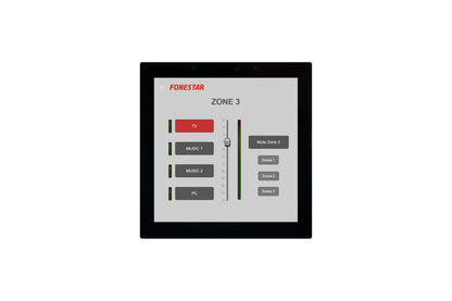 FONESTAR MINITAB-4 4" Android smart wall touch panel for NMX matrix - front view with touchscreen