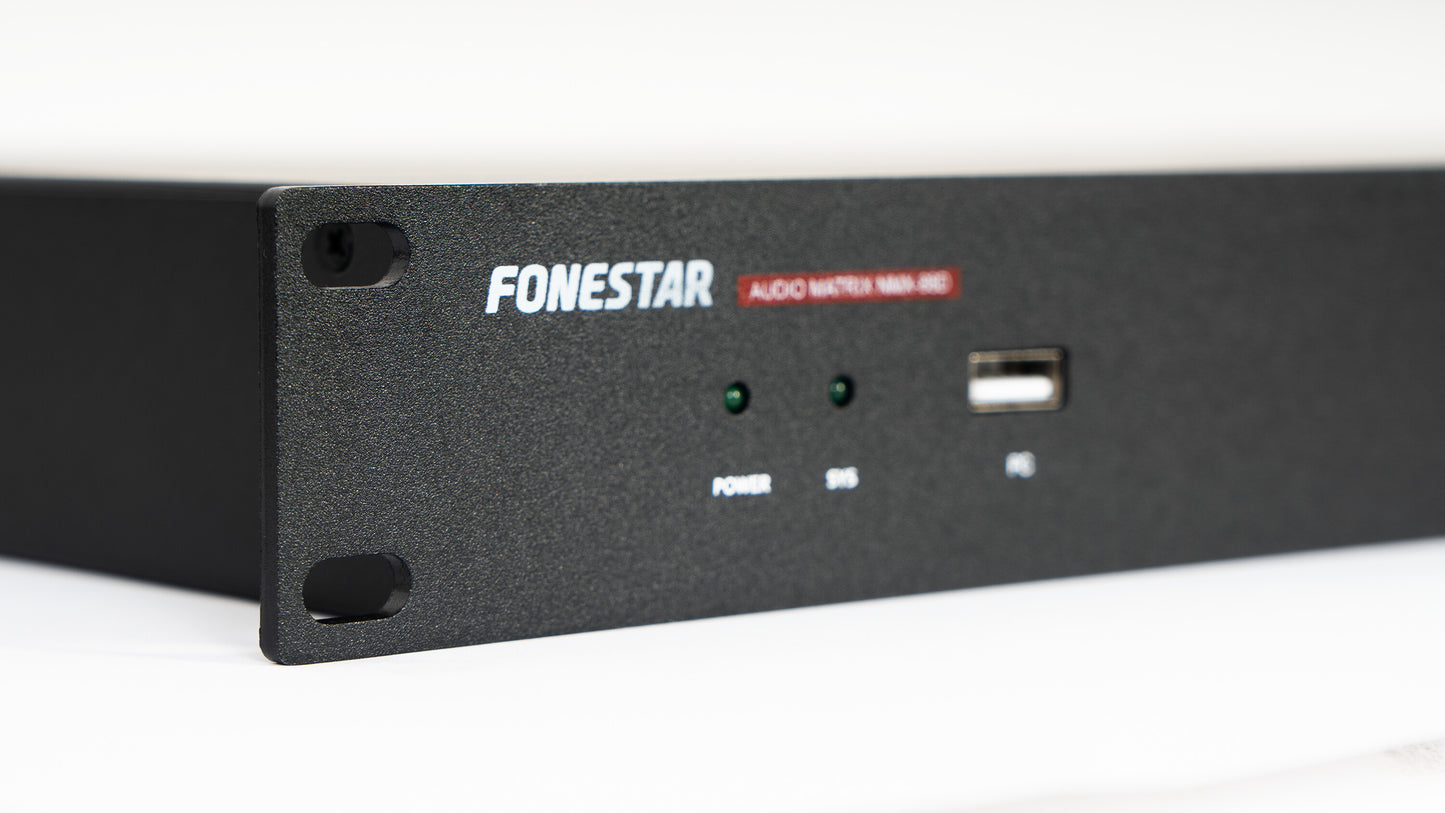 FONESTAR NMX-88 8 x 8 Audio Matrix with DSP, Echo Cancellation, Feedback Cancellation and Noise Suppression