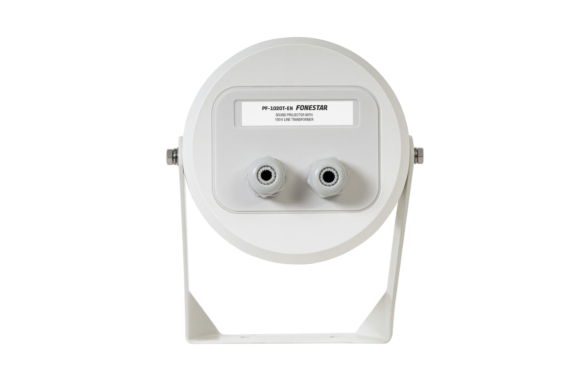 FONESTAR PF-1020T-EN 20W RMS EN 54 sound projector 100V line and low impedance IP66 - rear view with cable entries