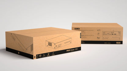 FONESTAR PROX-120Z 3-Zone 120W PA amplifier with Bluetooth®/USB/FM player and speaker zone selector.