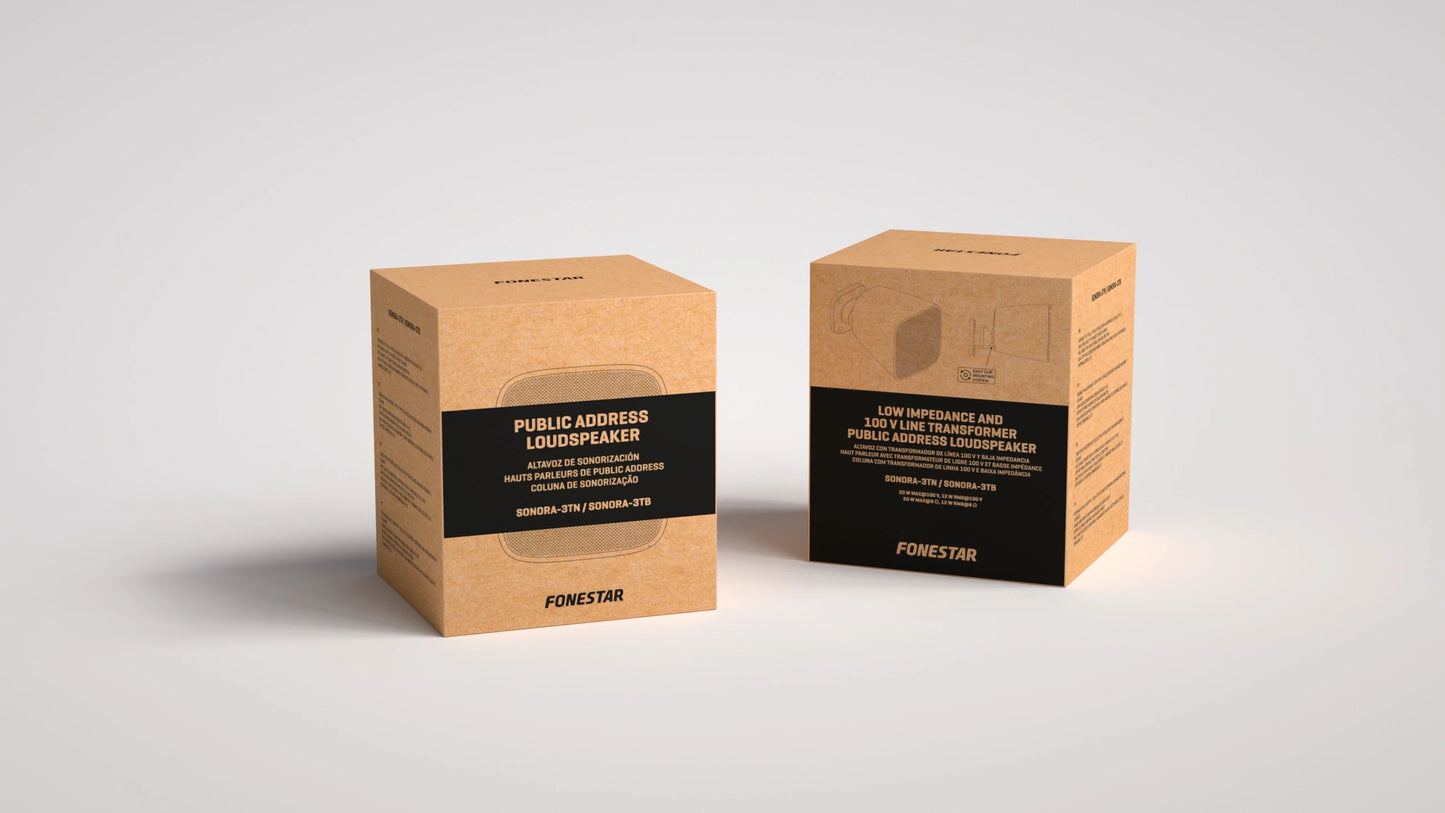 FONESTAR SONORA-3TN Sound reinforcement loudspeaker with 100 V line transformer and low impedance. 20 W max., 12 W RMS