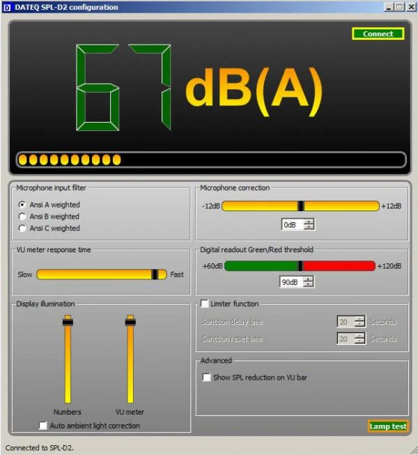 DATEQ SPL-D2 Dateq SPL-D2 - SPL display; sound-pressure meter, A,F,C-characteristics acc. Class II.