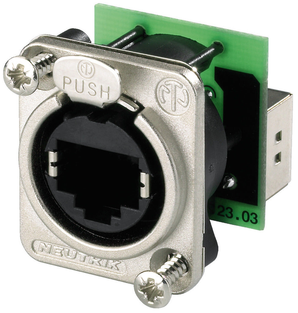 NEUTRIK NE-8FDP EtherCon feed-through panel jack, nickel-plated