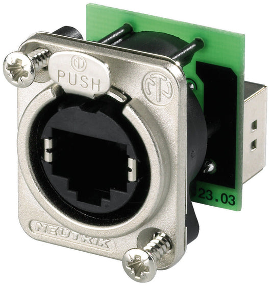 NEUTRIK NE-8FDP EtherCon feed-through panel jack, nickel-plated