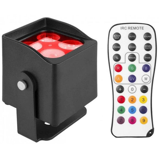 ZZIPP ZZEN0408WP Battery powered compact mini par with 4 x 8W RGBW LED's. IP54 rated