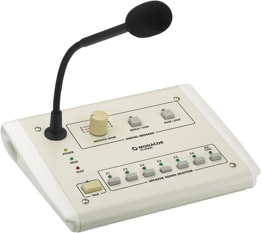 MONACOR PA-6000RC PA zone paging desktop microphone
