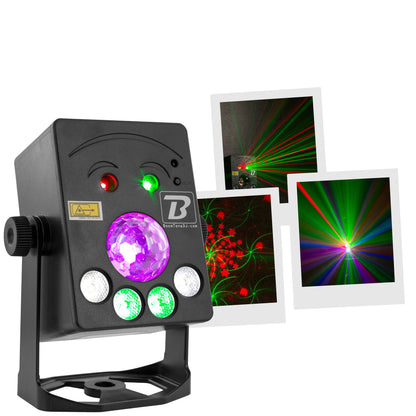 BOOMTONE DJ LIGHTSHOWBAT LASER, Beam, Strobe and 4-in-1 colour effects