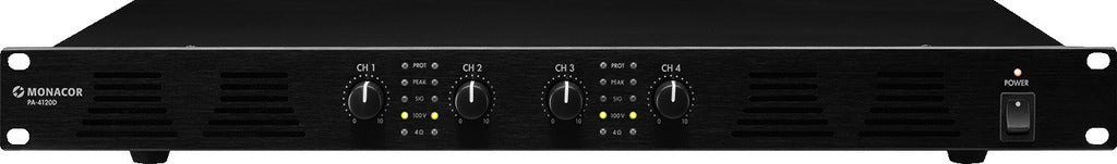 MONACOR PA-4120D 4-channel class D PA power amplifier 4 x 120 W
