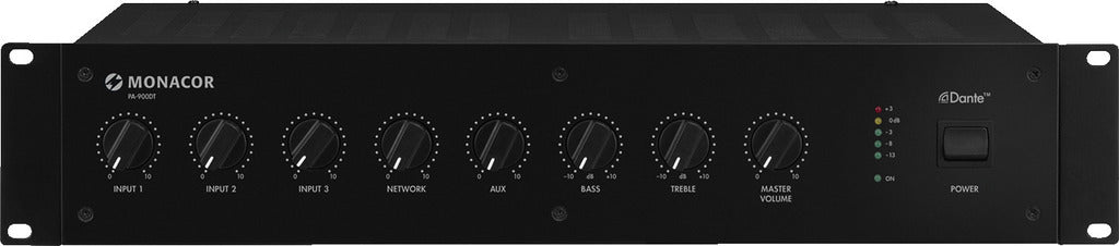 MONACOR PA-900DT 120w Mono PA mixing amplifier with integrated Dante® module
