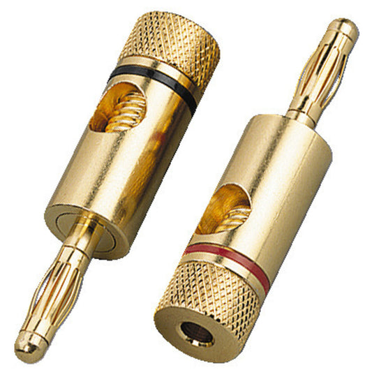 MONACOR BP-150G Pair of Banana Plugs 4mm Gold-plated