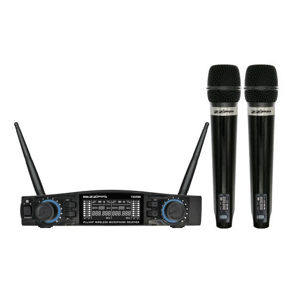 ZZIPP TXZZ580 UHF dual wireless mic, 48 channels, with 2 handheld mics