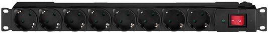 MONACOR RCS-18 Rack-mount power strip, with 8 earthed sockets and overvoltage protection