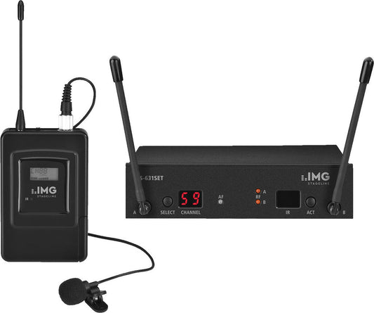 IMG STAGELINE TXS-631SET UHF Single Wireless Beltpack Tie Clip Microphone Set
