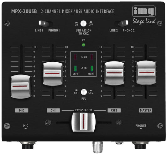 IMG STAGELINE MPX-20USB Stereo 3 Channel USB DJ Mixer