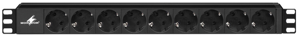 MONACOR RCS-92/SW Rack-mount power strip, with 9 earthed sockets