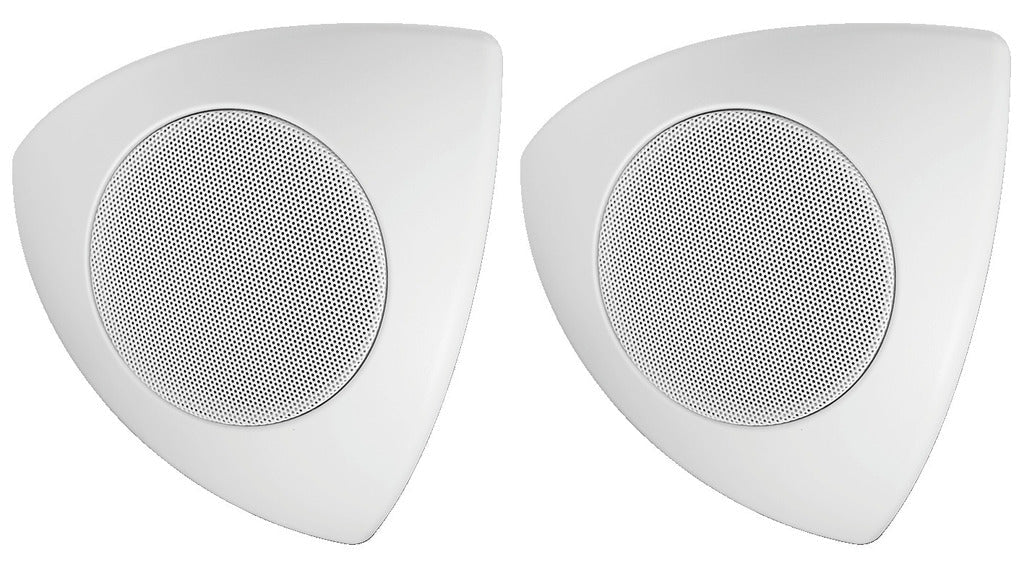 MONACOR MKS-48/WS Pair of wall/ceiling/corner mount speaker systems, 15 W, 8 ?