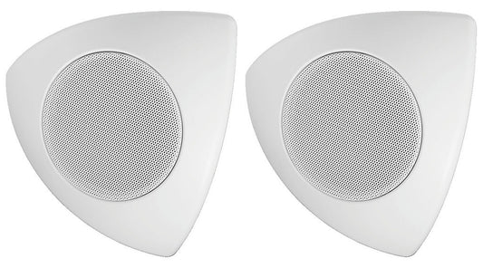 MONACOR MKS-48/WS Pair of wall/ceiling/corner mount speaker systems, 15 W, 8 ?