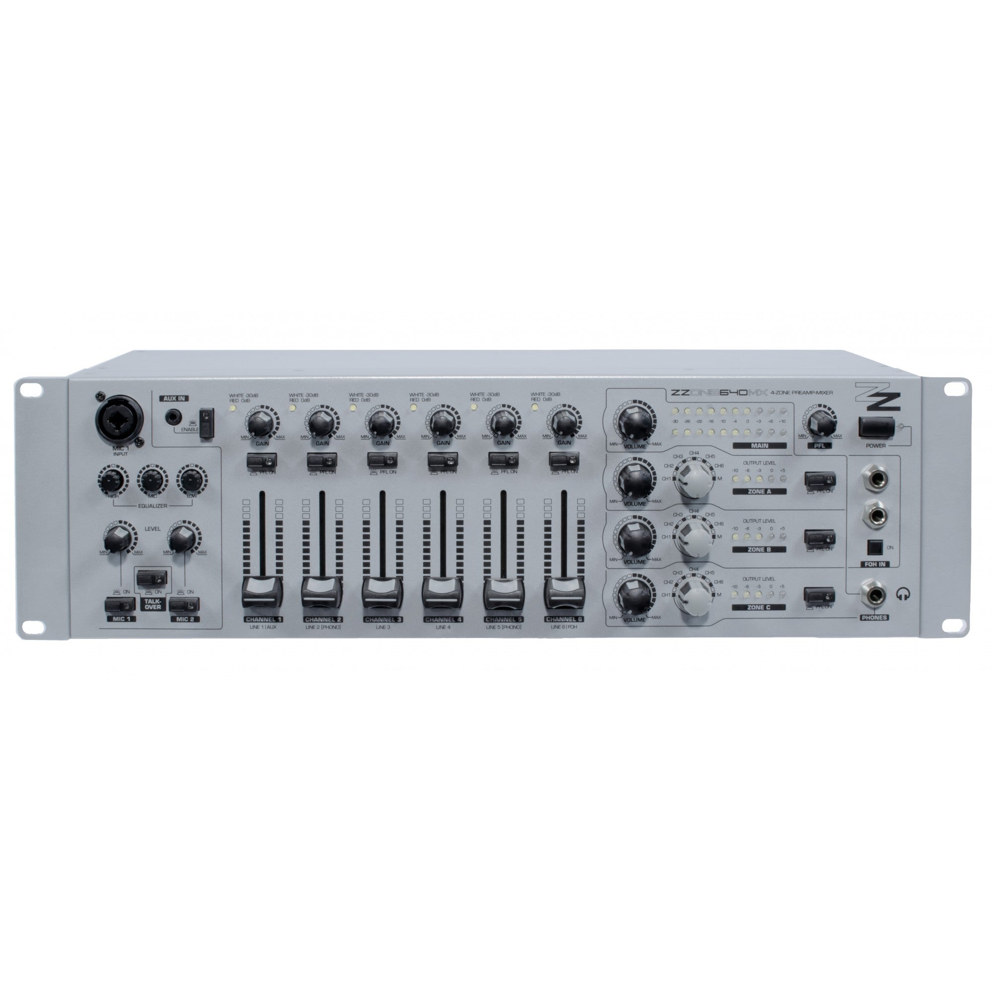 ZZONE ZZONE640MX 3-Zone Mixer with 8 Inputs – Epic Audio Ltd