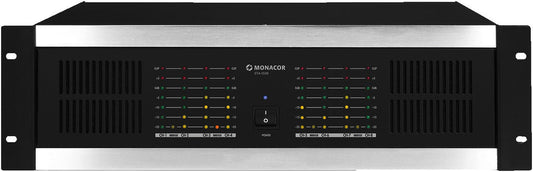 MONACOR STA-1508 8-channel PA amplifier, with integrated limiter