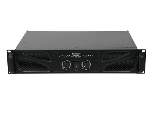 OMNITRONIC XPA-1000 PA amplifier with limiter, 2 x 500 W / 4 ohms, 2 x 375 W / 8 ohms