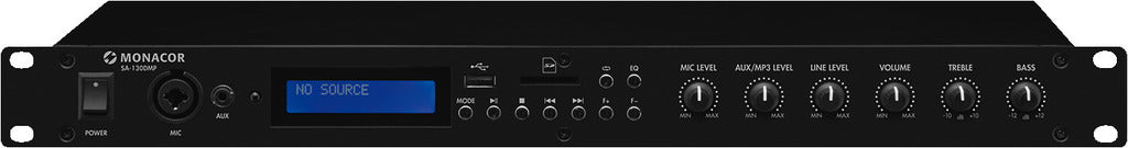 MONACOR SA-130DMP Stereo Amplifier with Media Player,  FM Radio and Bluetooth Receiver