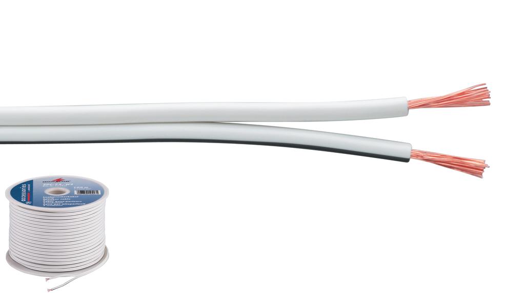 MONACOR SPC-75/WS Speaker cable Standard Quality 2 x 0.75mm, 100m