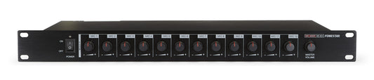 FONESTAR MX-824 1U Rack Mount 12-channel mixer / preamp. Phantom power.