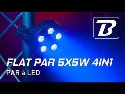 BOOMTONE DJ FLATPAR5X5W 5 LED of 5W RGB-UV 4 in 1 par can set