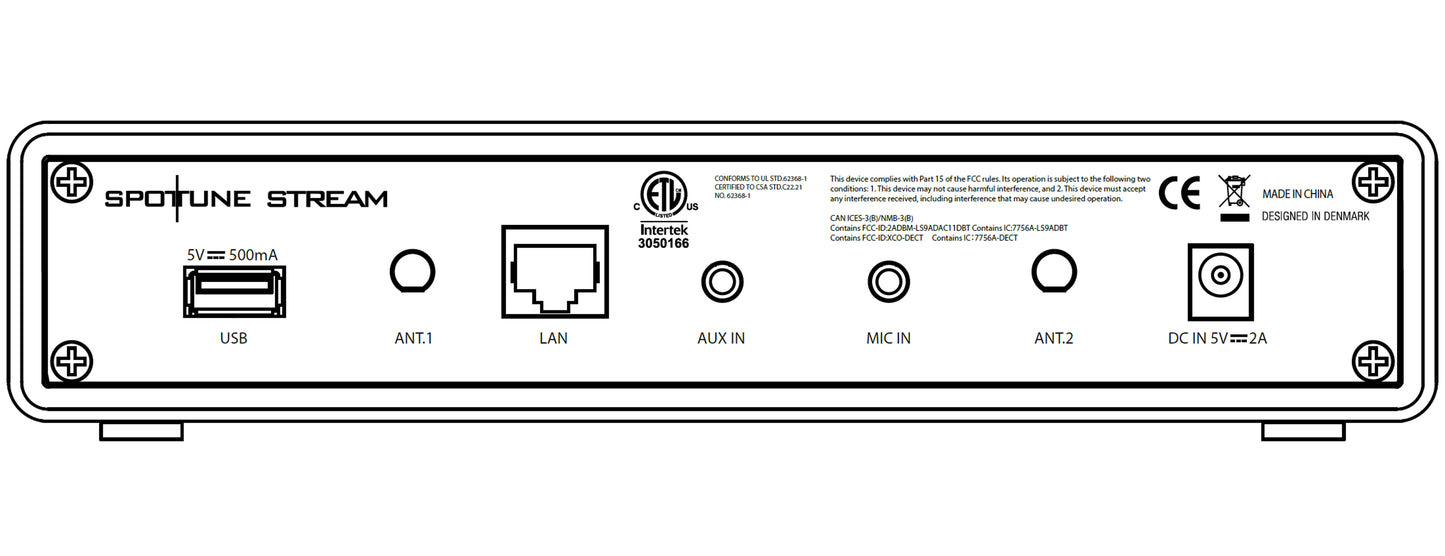 SPOTTUNE STREAM Central audio/music streamer for Spottune speaker systems