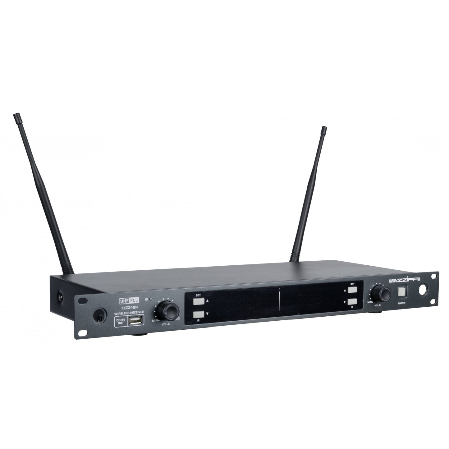 ZZIPP TXZZ424 Channel 38 Twin UHF Wireless mic system complete with 1 handheld mic and 1 bodypack transmitter 606 - 630 mhz